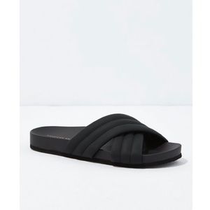 American Eagle Women's Crisscross Faux Leather Slide Sandals sz large